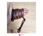 بند دوربین چرم کد 01 قهوه ای روشن - تصویر 2