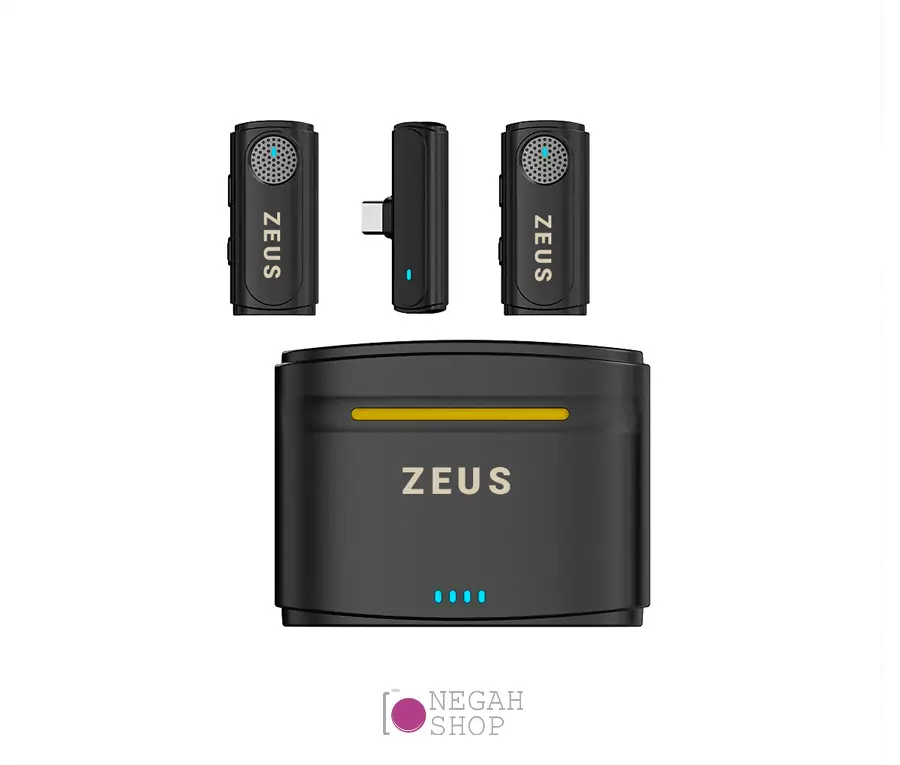 zeus-type-c-microphone میکروفون بی سیم یقهای Zeus با درگاه تایپ سی - تصویر 1