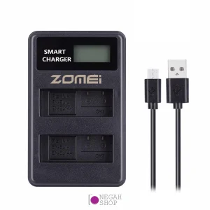 شارژر دوبل باتری Zomei EN-EL14 مدل LCD USB Type C / Micro