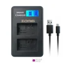 شارژر دوبل باتری Zomei NP-FW50 مدل LCD USB Type C / Micro