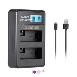 شارژر دوبل باتری Zomei LP-E8 مدل LCD USB Type C