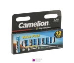 باتری نیم قلم آلکالاین Camelion Digi Alkaline AAA بسته 12 عددی