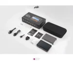 محتویات کامل جعبه مانیتور Viltrox DC-X3 شامل کابل‌ها، پایه، کیف و دفترچه
