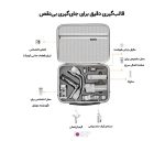 نمای بالا از کیف DJI RS 4 Mini باز شده همراه با تجهیزات