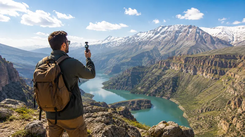 تصویربرداری ولاگ سفر در طبیعت با دوربین گیمبال‌دار DJI Osmo Pocket 4
