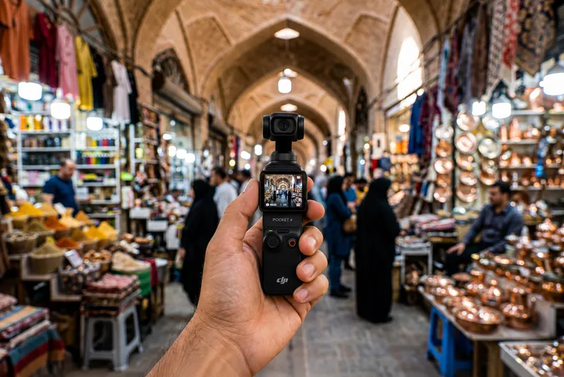کیفیت فیلم‌برداری ۴K با دوربین گیمبال‌دار اسمو پاکت ۴