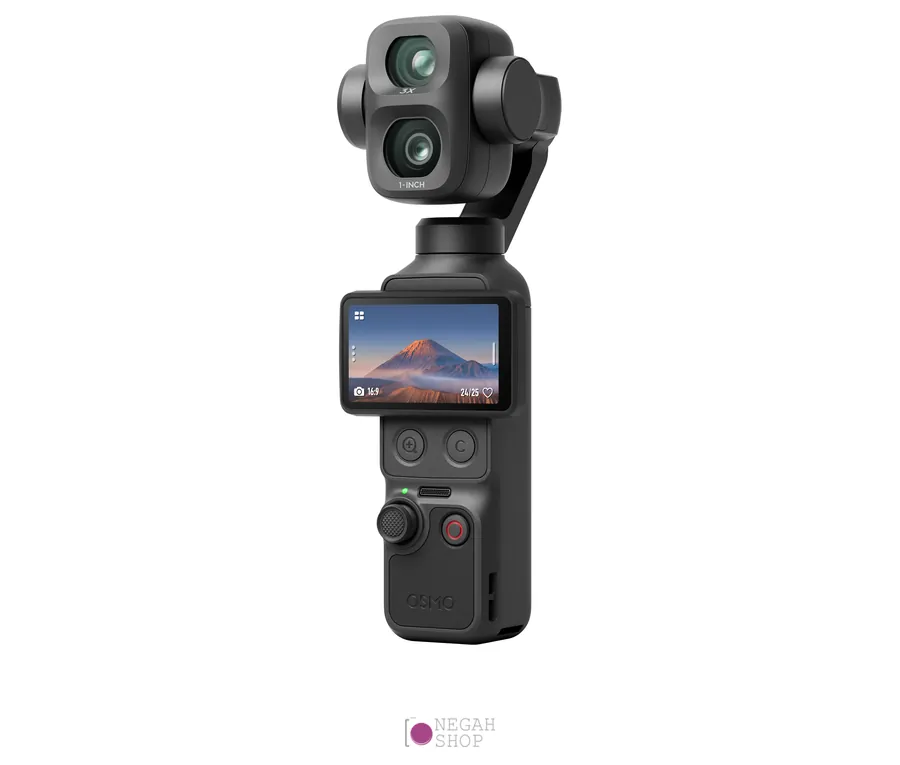 دوربین جیبی دو لنزی DJI Osmo Pocket 4P Standard Combo 2 نمای افقی دوربین جیبی DJI Osmo Pocket 4P با نمایشگر لمسی ۲ اینچ