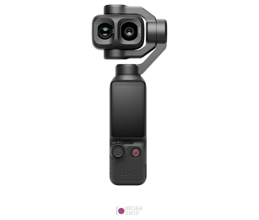 دوربین جیبی دو لنزی DJI Osmo Pocket 4P Standard Combo 3 دوربین DJI Osmo Pocket 4P در حالت جمعشده و خاموش