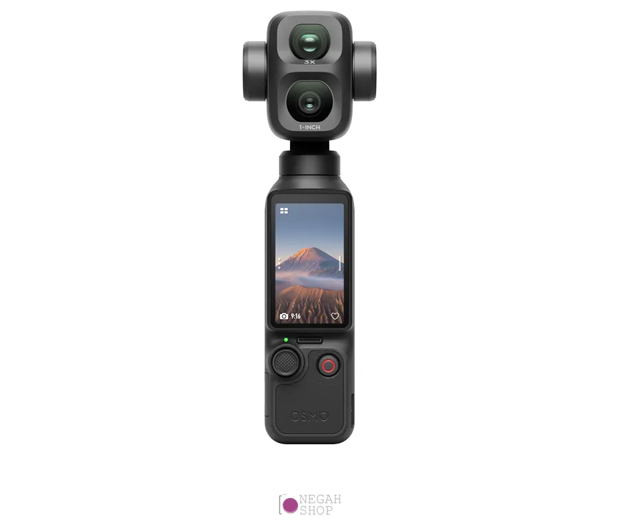 دوربین جیبی دو لنزی DJI Osmo Pocket 4P Standard Combo 1 نمای عمودی دوربین DJI Osmo Pocket 4P با سیستم دو لنز واید و تله