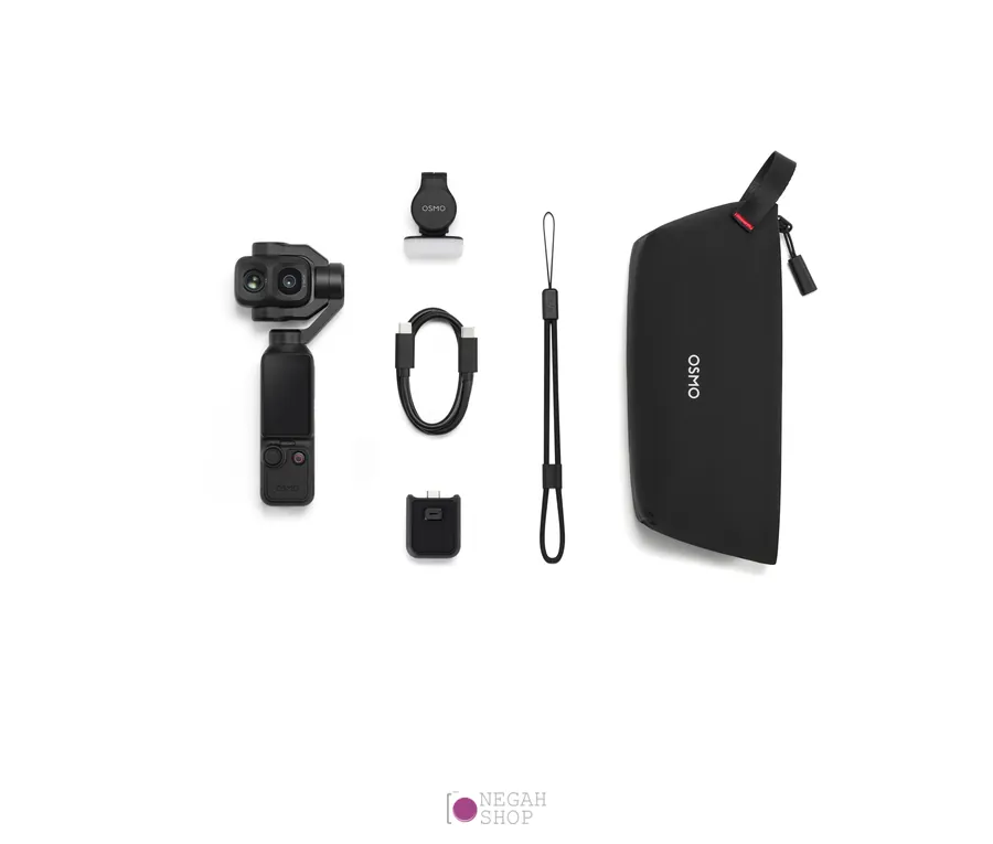 دوربین جیبی دو لنزی DJI Osmo Pocket 4P Standard Combo 4 محتویات جعبه نسخه Standard Combo دوربین DJI Osmo Pocket 4P