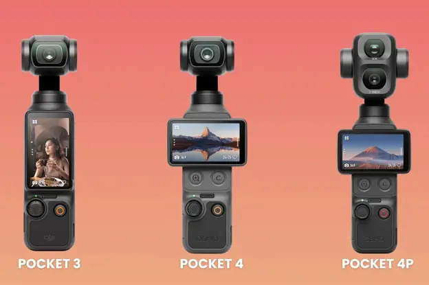 DJI Osmo Pocket 4P؛ نسخهها، تفاوت با اسمو پاکت ۴ و ۳ و راهنمای انتخاب 1 مقایسه ای بین اسمو پاکت مدل 4p و اسمو پاکت 4 و اسمو پاکت 3