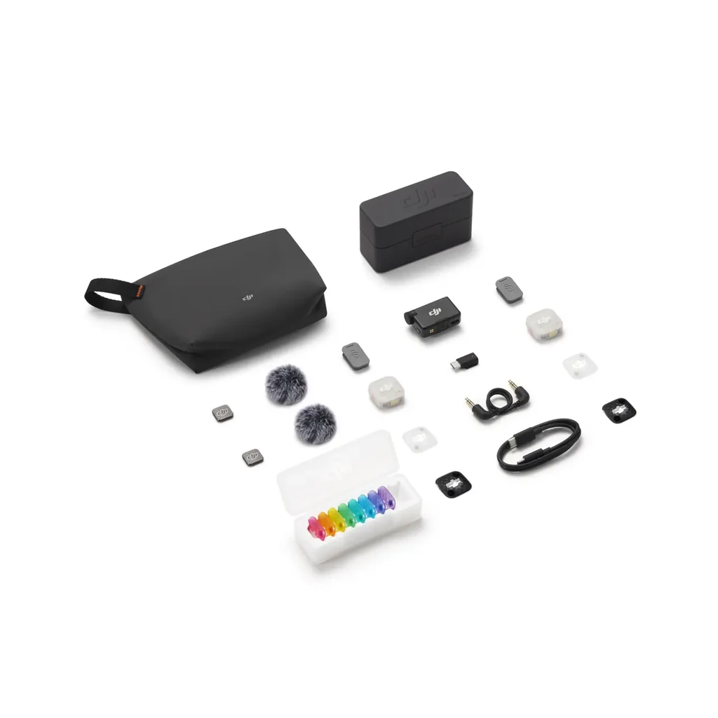 sq-01-shakhes میکروفون بی سیم یقه ای DJI Mic Mini 2S به همراه دو فرستنده، گیرنده، کیس شارژ و لوازم جانبی