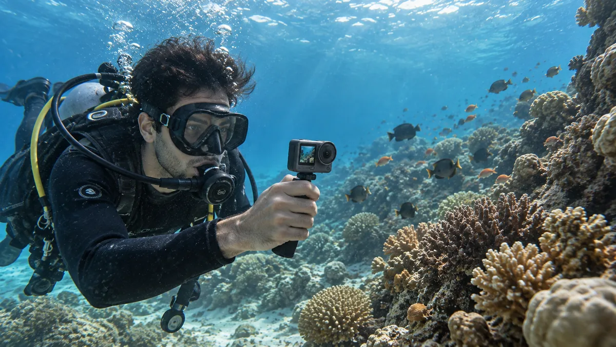 مرگ GoPro؛ چگونه DJI Osmo Action 6 پادشاهی گوپرو را تمام کرد؟ 4 غواص جوان در کیش با دوربین اکشن بدون قاب ضدآب