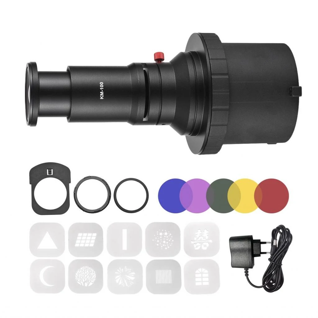 ovoo-optical-snoot-01-kit اسنوت اپتیکال کندنسر OVOO همراه آداپتور، پنج فیلتر رنگی و ده صفحه الگو