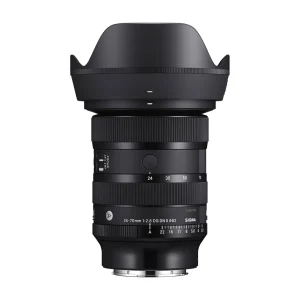 لنز سیگما 24-70mm F2.8 DG DN II مانت سونی E با هود گلبرگی و حلقه دیافراگم
