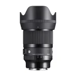 لنز سیگما 50mm F1.4 DG DN Art مانت سونی E با هود گلبرگی نصب‌شده