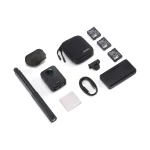 اقلام کیت DJI Osmo 360 II Adventure Combo شامل دوربین، سه باتری، کیس شارژ، مونوپاد نامرئی و پایه اتصال سریع