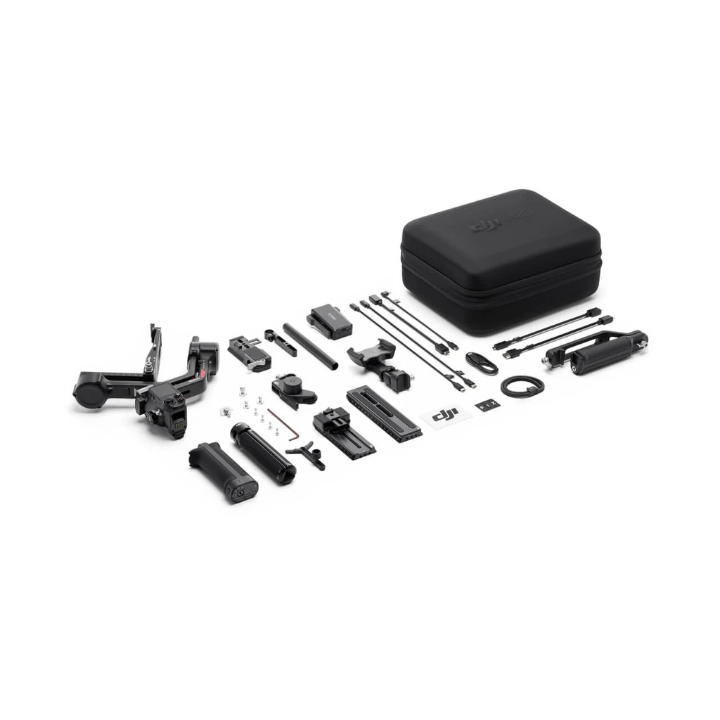 کیت گیمبال دوربین دی جی آی رونین DJI RS 4 Pro Combo کمبو 3 محتویات بسته DJI RS 4 Pro Combo شامل گیمبال و لوازم جانبی رسمی